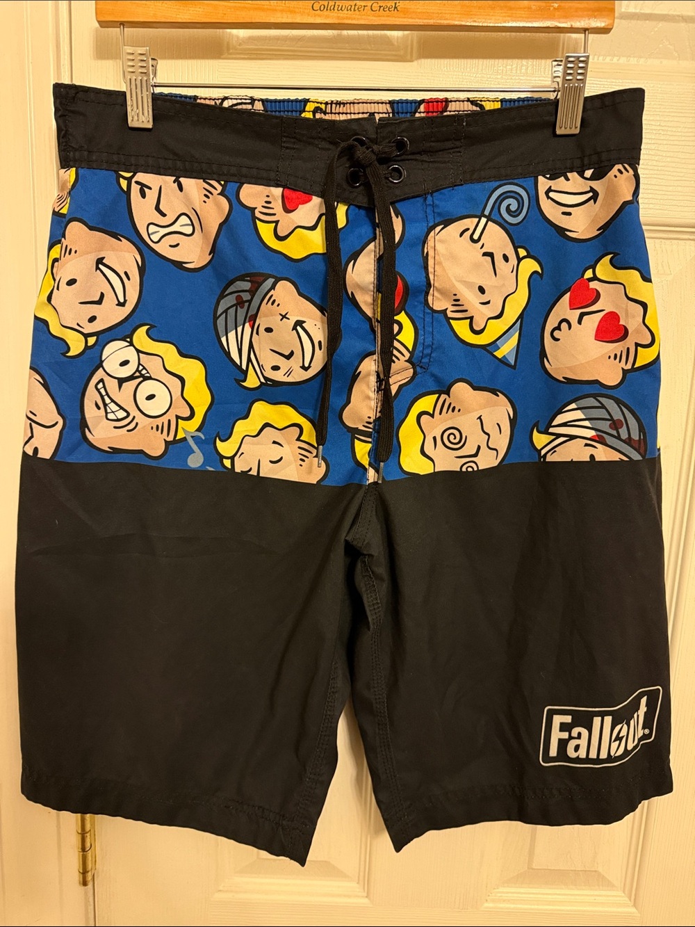 Vintage Rare Fallout Men’s Blue & Black Character Print Swim #51